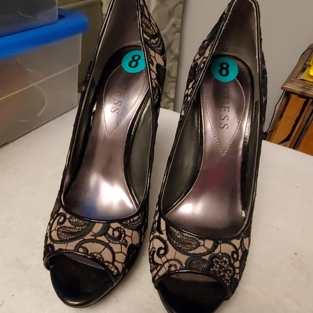 Guess peeptoe heels